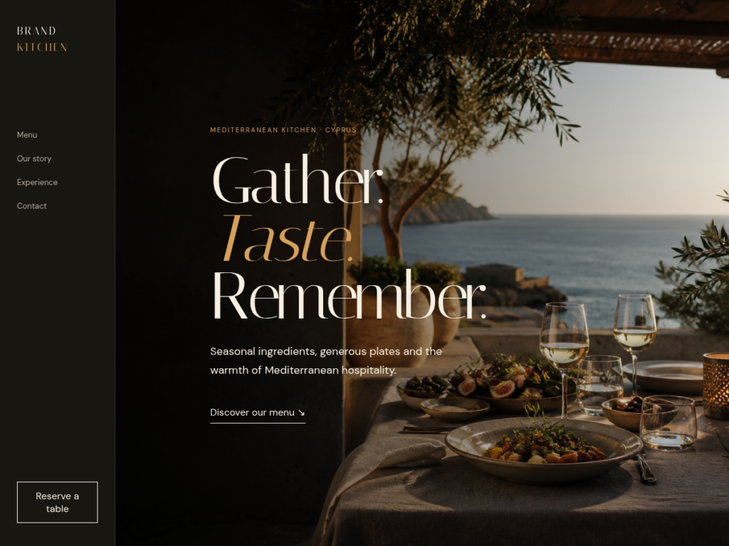 Restaurant website preview